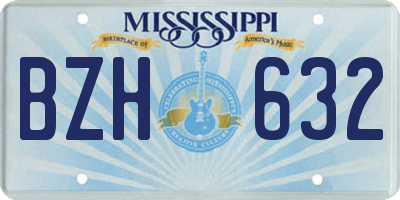 MS license plate BZH632