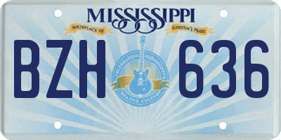 MS license plate BZH636