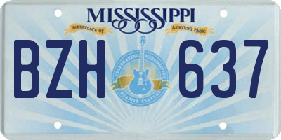 MS license plate BZH637