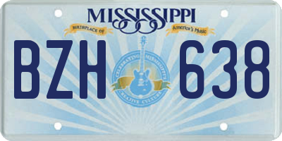MS license plate BZH638
