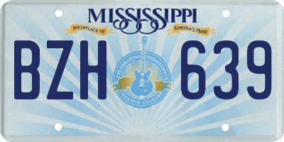 MS license plate BZH639