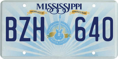 MS license plate BZH640