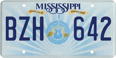 MS license plate BZH642