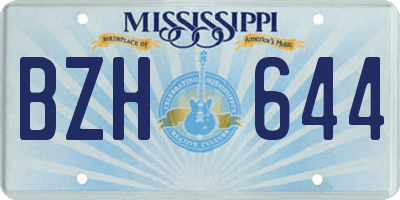 MS license plate BZH644