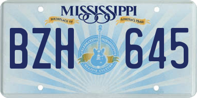 MS license plate BZH645