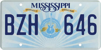 MS license plate BZH646