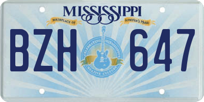MS license plate BZH647