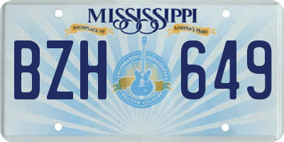 MS license plate BZH649