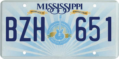 MS license plate BZH651
