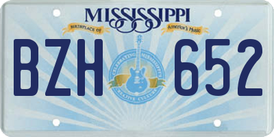 MS license plate BZH652