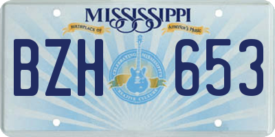 MS license plate BZH653