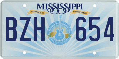 MS license plate BZH654