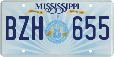 MS license plate BZH655