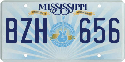 MS license plate BZH656