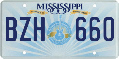 MS license plate BZH660