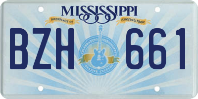 MS license plate BZH661