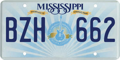 MS license plate BZH662