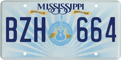 MS license plate BZH664