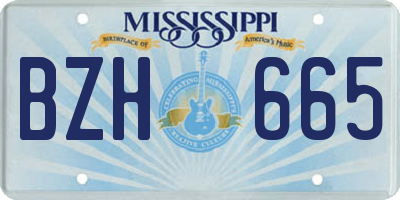 MS license plate BZH665