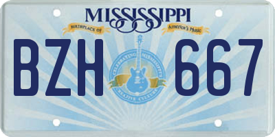 MS license plate BZH667