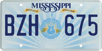 MS license plate BZH675