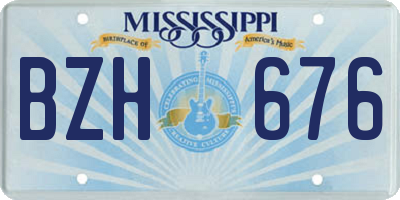 MS license plate BZH676
