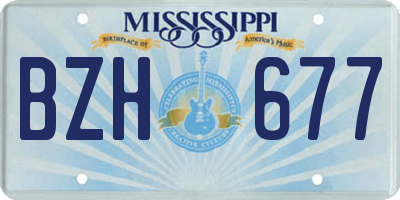 MS license plate BZH677