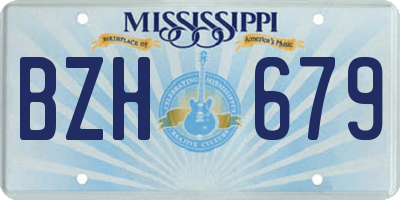 MS license plate BZH679