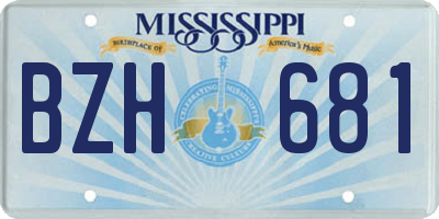 MS license plate BZH681