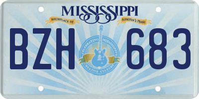 MS license plate BZH683