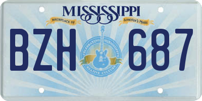 MS license plate BZH687