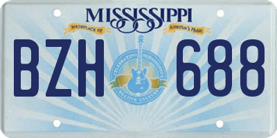 MS license plate BZH688