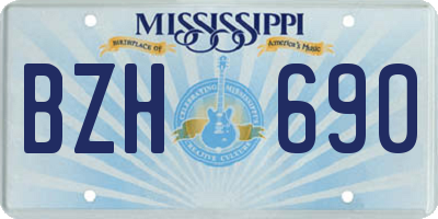 MS license plate BZH690