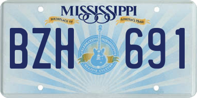 MS license plate BZH691