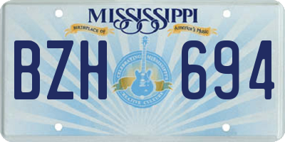 MS license plate BZH694