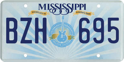 MS license plate BZH695