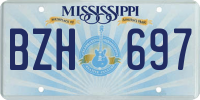 MS license plate BZH697