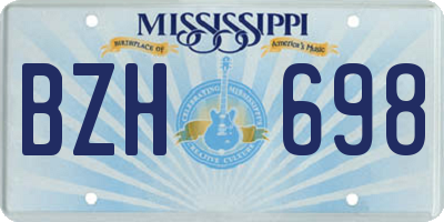MS license plate BZH698