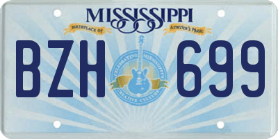 MS license plate BZH699