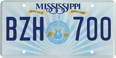 MS license plate BZH700