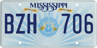 MS license plate BZH706