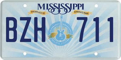 MS license plate BZH711