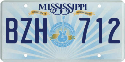MS license plate BZH712