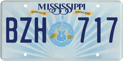 MS license plate BZH717