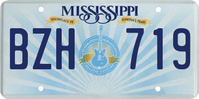 MS license plate BZH719