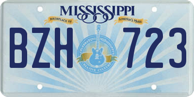 MS license plate BZH723