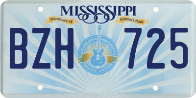 MS license plate BZH725