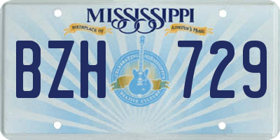 MS license plate BZH729
