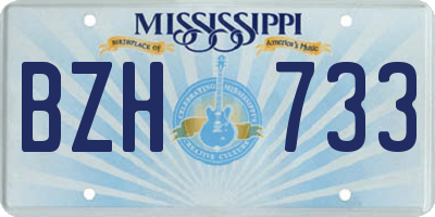 MS license plate BZH733