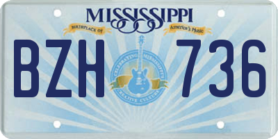 MS license plate BZH736